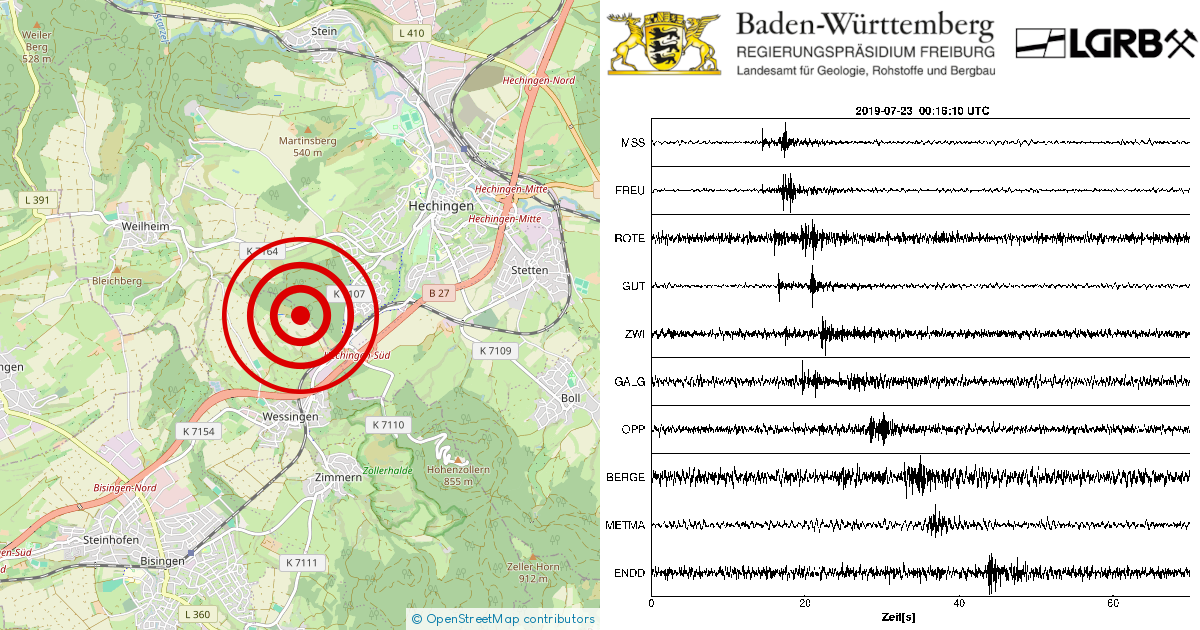 Erdbeben Bei Bisingen Zollernalbkreis Bw Am