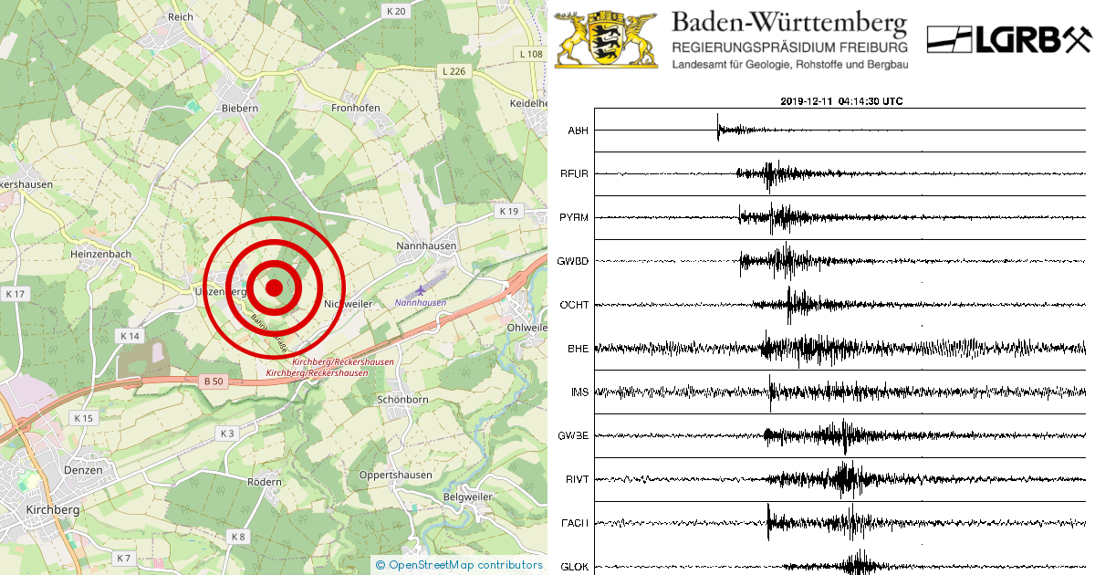 Erdbeben Bei Unzenberg Rhein Hunsrueck Kreis RP Am 11 12 2019