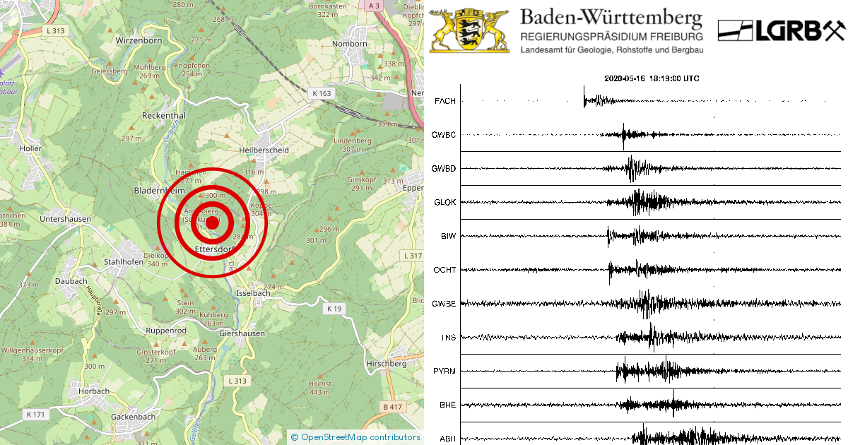 Erdbeben Bei Montabaur Westerwald Kreis RP Am 16 05 2020