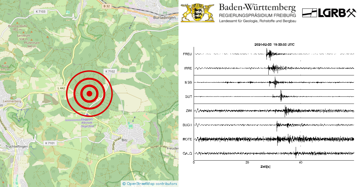 Erdbeben Bei Burladingen Zollernalbkreis BW Am 03 02 2024