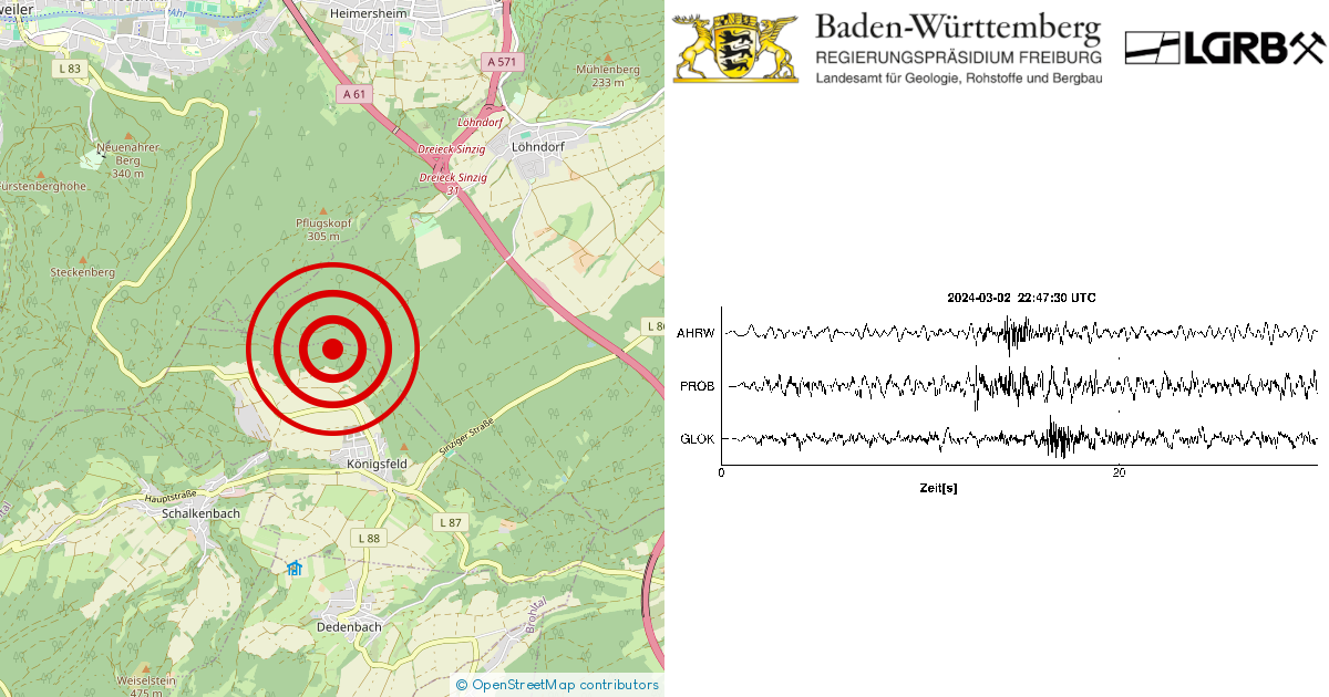 Erdbeben Bei K Nigsfeld Lkrs Ahrweiler Rp Am