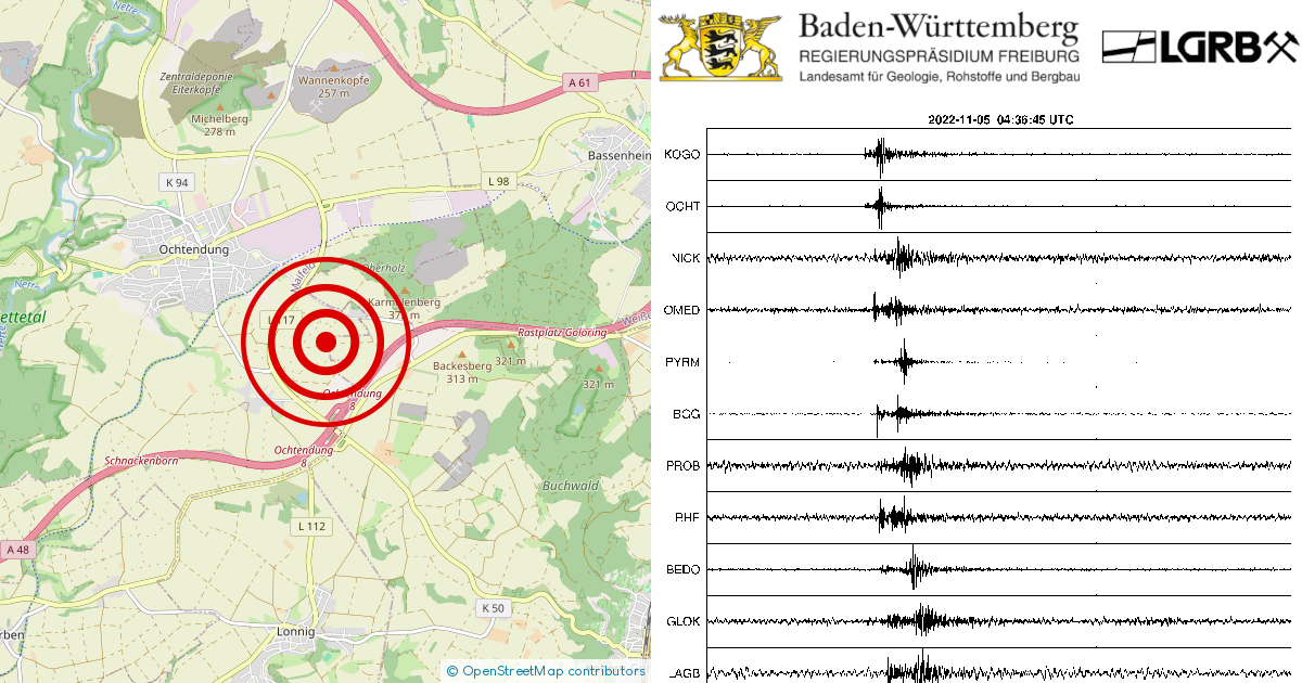 Erdbeben Bei Ochtendung, Lkrs. Mayen-Koblenz, RP Am 05.11.2022 ...