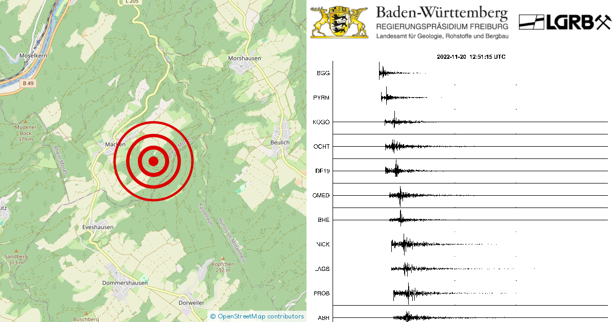 Erdbeben Bei Macken, Lkrs. Mayen-Koblenz, RP Am 20.11.2022 ...
