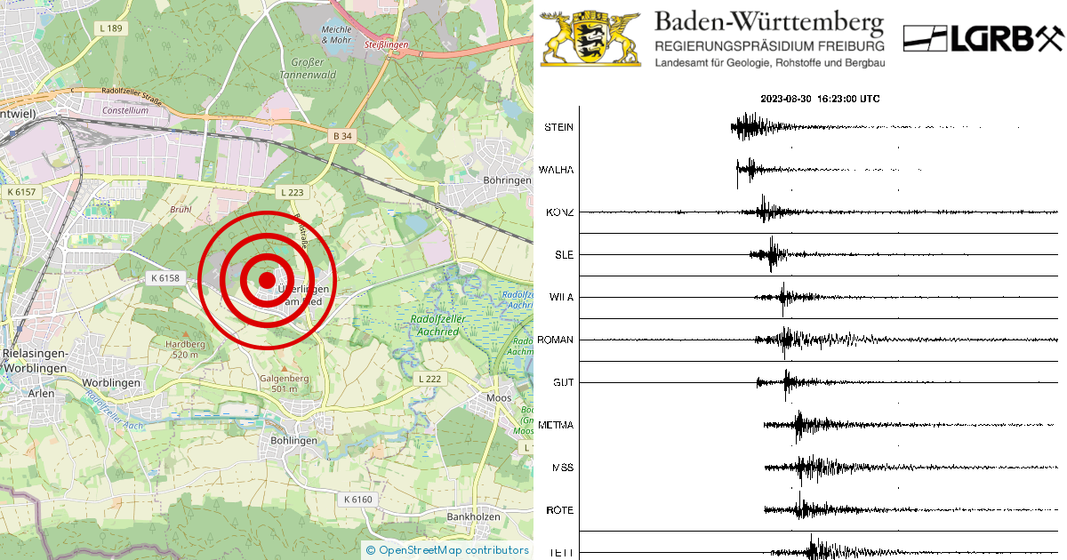 Erdbeben Bei Singen (Hohentwiel), Lkrs. Konstanz, BW Am 30.08.2023 ...