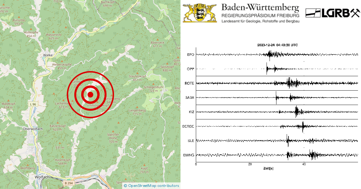 Erdbeben Bei Wolfach, Ortenaukreis, BW Am 24.12.2023 ...